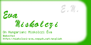 eva miskolczi business card